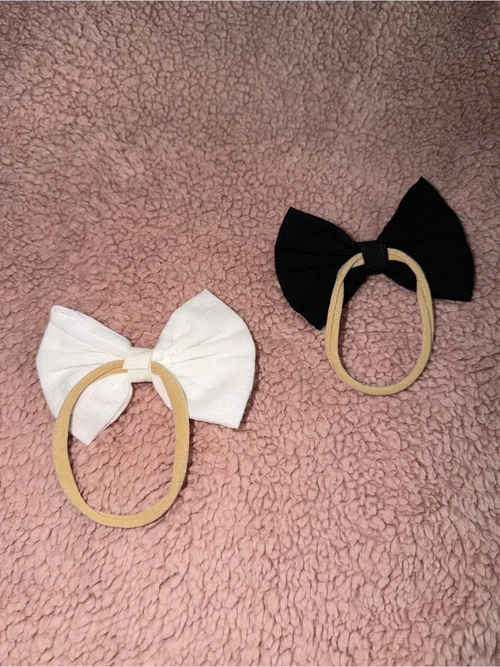 Classic Kids Bow Hair Tie Set - Black & White